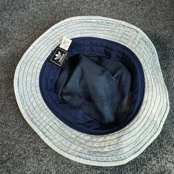 Adidas Originals Bucket Hat Size Small Light Blue Denim Trefoil Logo - Picture 6 of 6